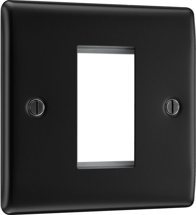 BG NFBEMS1 Nexus Metal Single Euro Module Faceplate - Matt Black - westbasedirect.com