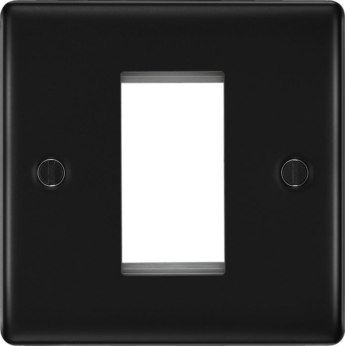 BG NFBEMS1 Nexus Metal Single Euro Module Faceplate - Matt Black - westbasedirect.com