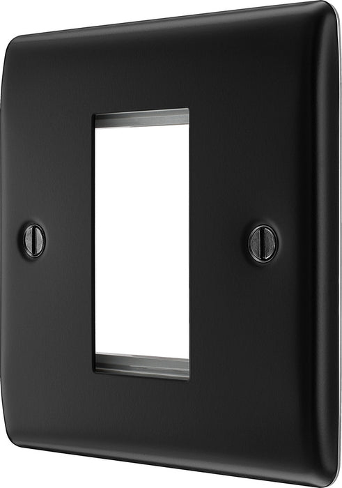 BG NFBEMS1 Nexus Metal Single Euro Module Faceplate - Matt Black - westbasedirect.com
