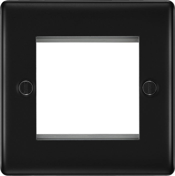 BG NFBEMS2 Nexus Metal Twin Euro Module Faceplate - Matt Black - westbasedirect.com