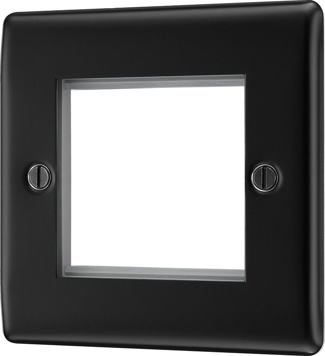 BG NFBEMS2 Nexus Metal Twin Euro Module Faceplate - Matt Black - westbasedirect.com