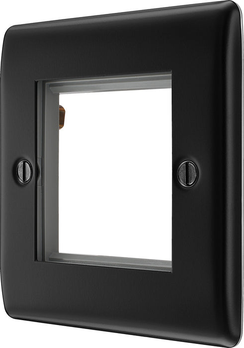 BG NFBEMS2 Nexus Metal Twin Euro Module Faceplate - Matt Black - westbasedirect.com