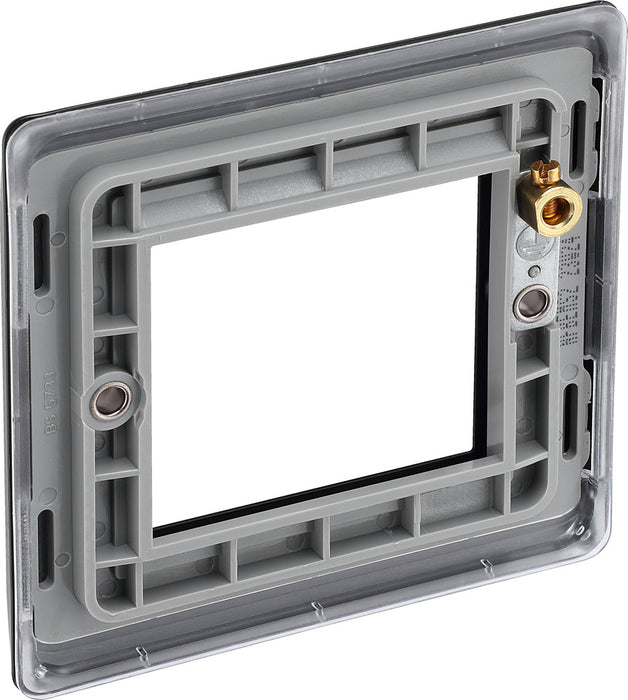 BG NFBEMS2 Nexus Metal Twin Euro Module Faceplate - Matt Black - westbasedirect.com