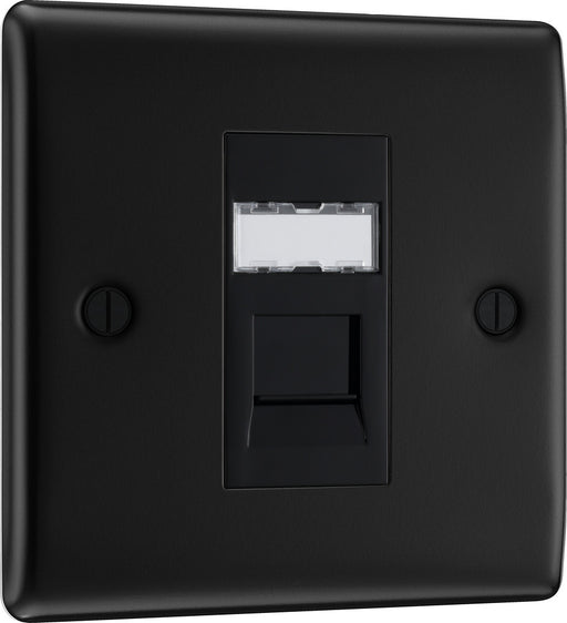 BG NFBRJ451 Nexus Metal RJ45 Single Data Outlet Socket - Matt Black - westbasedirect.com