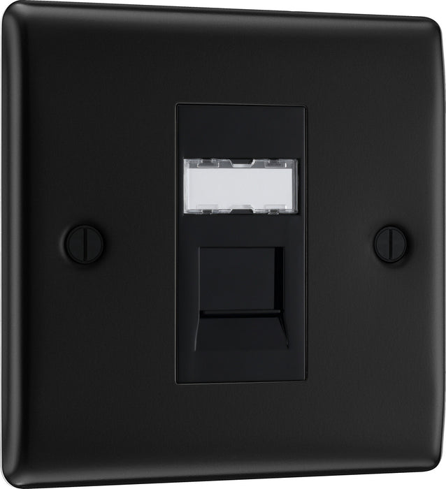 BG NFBRJ451 Nexus Metal RJ45 Single Data Outlet Socket - Matt Black - westbasedirect.com