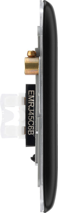 BG NFBRJ452 Nexus Metal RJ45 Double Data Outlet Socket - Matt Black + Black Rocker - westbasedirect.com