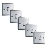 BG NPC12x5 Nexus Metal 20A 16AX 2 Way Single Light Switch - Polished Chrome (5 Pack)