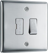 BG NPC15F Nexus Metal Triple Pole Fused Fan Isolator Switch 10A - Polished Chrome