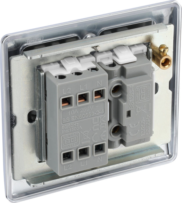 BG NPC15F Nexus Metal Triple Pole Fused Fan Isolator Switch 10A - Polished Chrome - westbasedirect.com