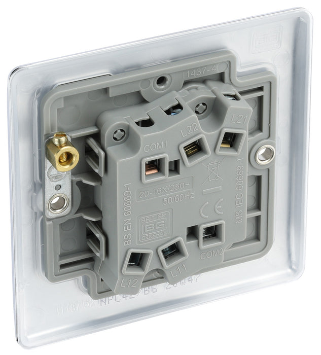 BG NPC42 Nexus Metal Double Light Switch 10A - Polished Chrome (10 Pack) - westbasedirect.com