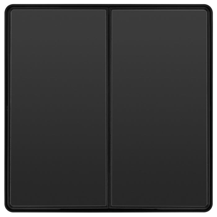 BG Evolve PCDBC42EB 20A 16AX 2 Way Double Light Switch, Edge to Edge Rocker - Black Chrome (Black) - westbasedirect.com