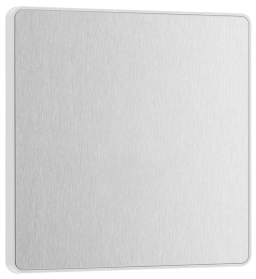 BG Evolve PCDBS94W Single Blank Plate - Brushed Steel (White) - westbasedirect.com