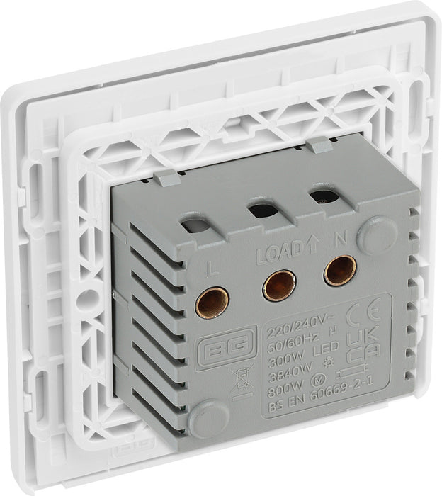 BG Evolve PCDBSKYCSW 20A 16A Hotel Key Card Switch - Brushed Steel (White) - westbasedirect.com