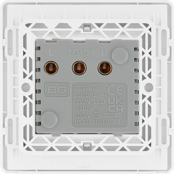 BG Evolve PCDBSKYCSW 20A 16A Hotel Key Card Switch - Brushed Steel (White) - westbasedirect.com