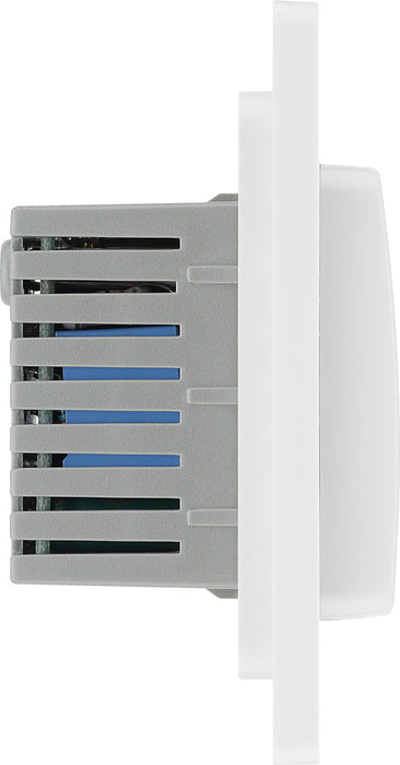 BG Evolve PCDBSKYCSW 20A 16A Hotel Key Card Switch - Brushed Steel (White) - westbasedirect.com