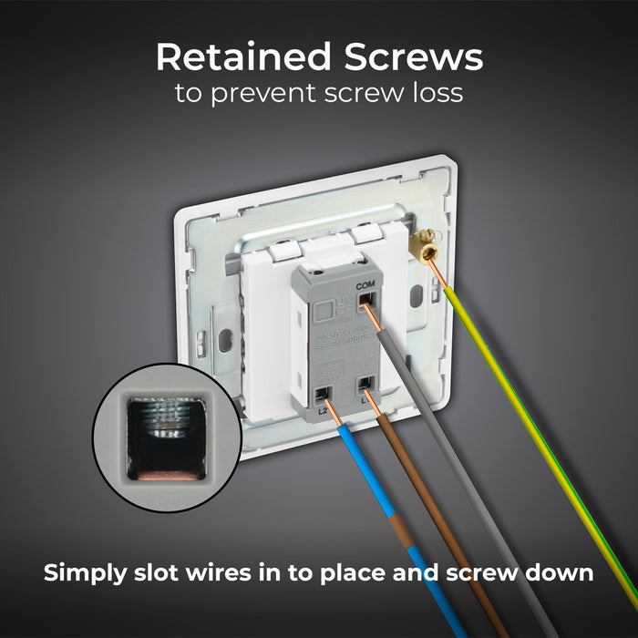 BG Evolve PCDCL12EW 20A 16AX 2 Way Single Light Switch, Edge to Edge Rocker - Pearlescent White (White) - westbasedirect.com