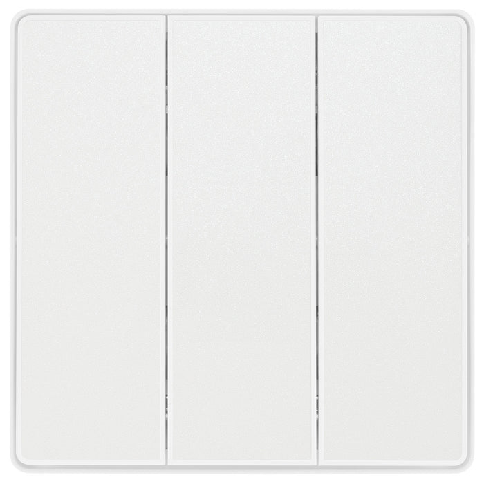 BG Evolve PCDCL43EW 20A 16AX 2 Way Triple Light Switch, Edge to Edge Rocker - Pearlescent White (White) - westbasedirect.com