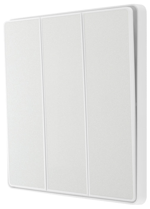BG Evolve PCDCL43EW 20A 16AX 2 Way Triple Light Switch, Edge to Edge Rocker - Pearlescent White (White) - westbasedirect.com