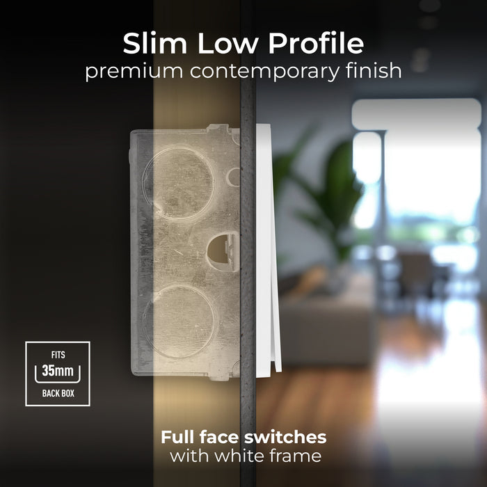 BG Evolve PCDCL43EW 20A 16AX 2 Way Triple Light Switch, Edge to Edge Rocker - Pearlescent White (White) - westbasedirect.com