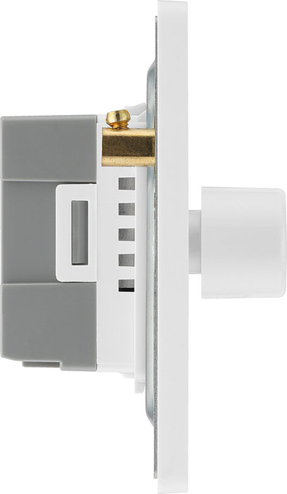 BG Evolve PCDCL83W 2-Way Trailing Edge LED 200W Triple Dimmer Switch Push On/Off - Pearlescent White (White) - westbasedirect.com
