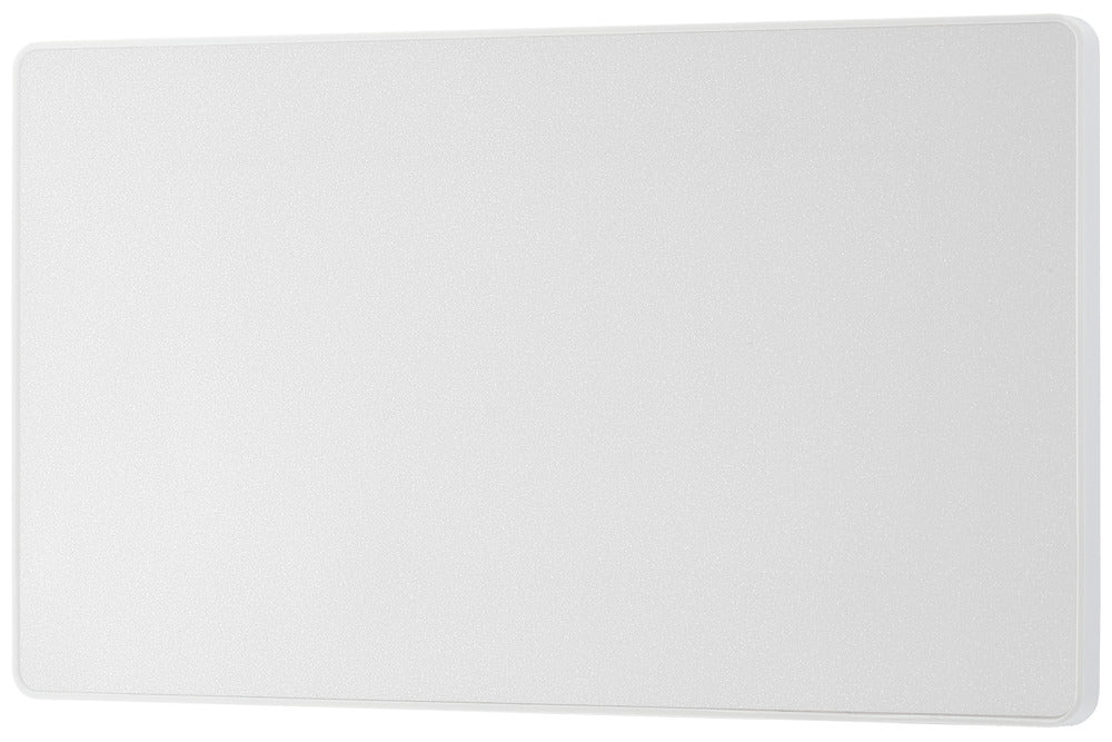 BG Evolve PCDCL95W Double Blank Plate - Pearlescent White (White) - westbasedirect.com