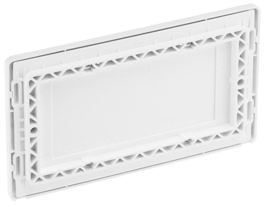 BG Evolve PCDCL95W Double Blank Plate - Pearlescent White (White) - westbasedirect.com