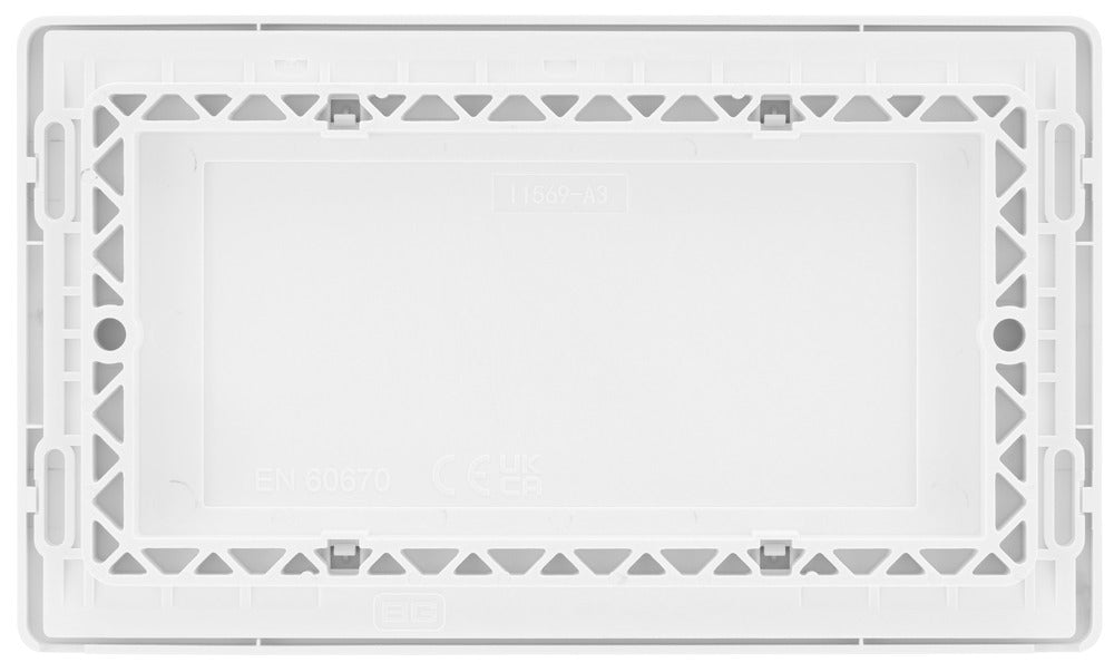 BG Evolve PCDCL95W Double Blank Plate - Pearlescent White (White) - westbasedirect.com