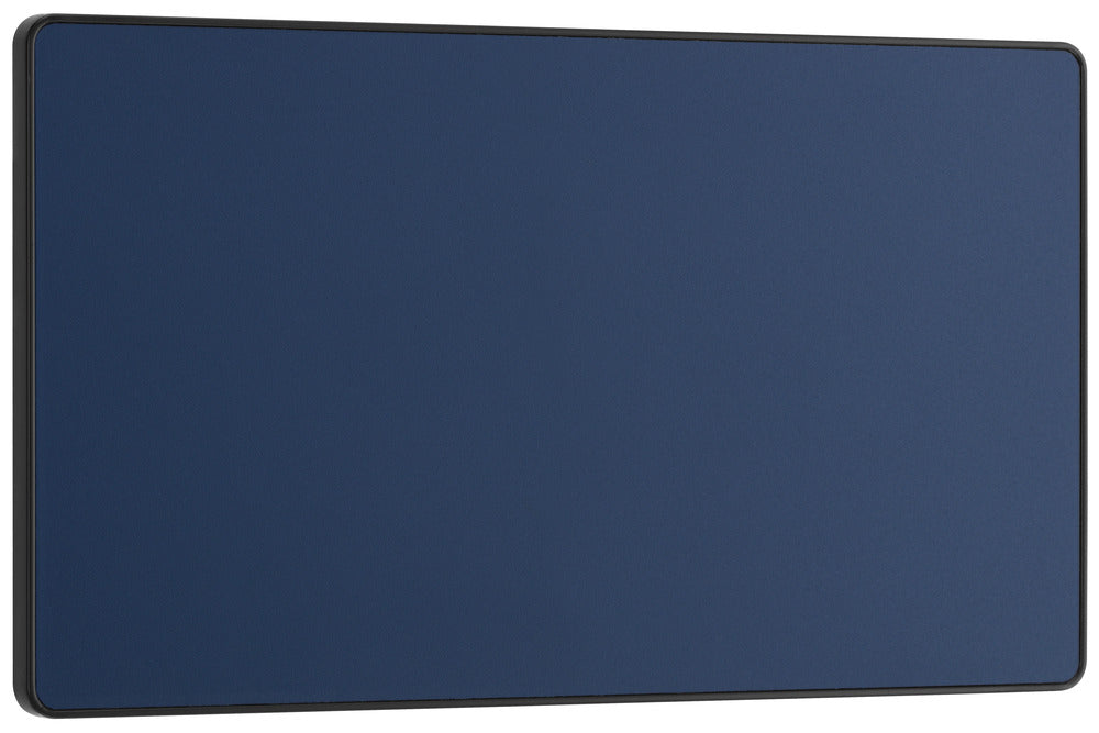 BG Evolve PCDDB95B Double Blank Plate - Matt Blue (Black) - westbasedirect.com