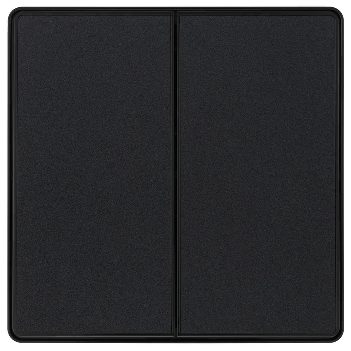 BG Evolve PCDMB42EB 20A 16AX 2 Way Double Light Switch, Edge to Edge Rocker - Matt Black (Black) - westbasedirect.com