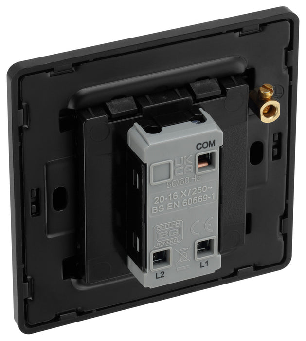 BG Evolve PCDMG12EB 20A 16AX 2 Way Single Light Switch, Edge to Edge Rocker - Matt Grey (Black) - westbasedirect.com