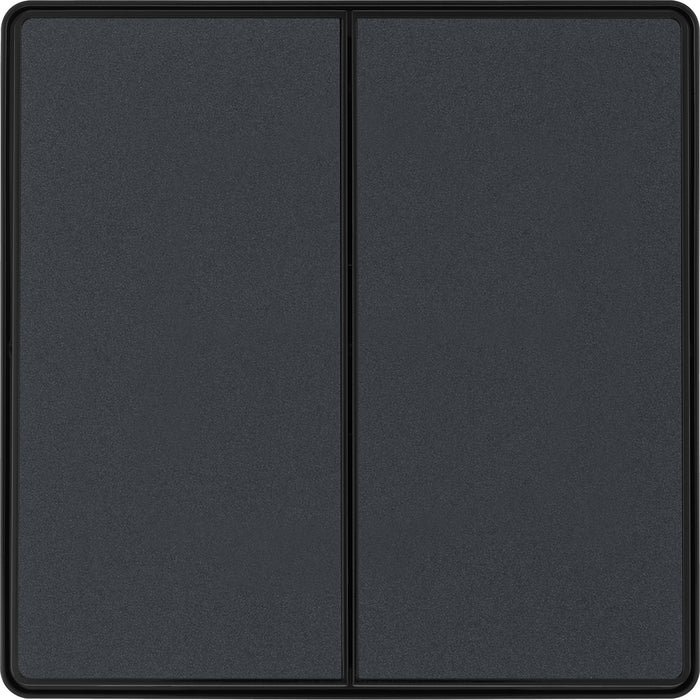 BG Evolve PCDMG42EB 20A 16AX 2 Way Double Light Switch, Edge to Edge Rocker - Matt Grey (Black) - westbasedirect.com