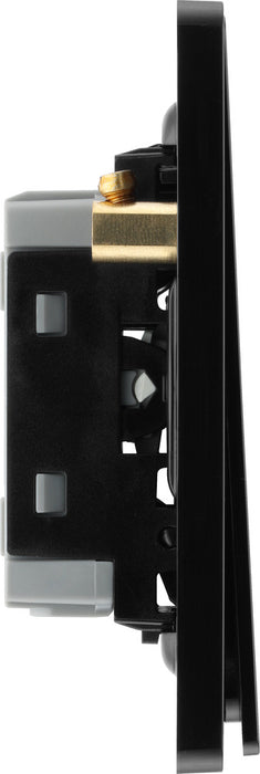 BG Evolve PCDMG42EB 20A 16AX 2 Way Double Light Switch, Edge to Edge Rocker - Matt Grey (Black) - westbasedirect.com