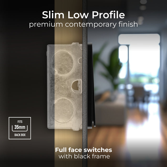 BG Evolve PCDMG43EB 20A 16AX 2 Way Triple Light Switch, Edge to Edge Rocker - Matt Grey (Black) - westbasedirect.com