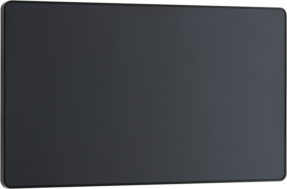 BG Evolve PCDMG95B Double Blank Plate - Matt Grey (Black) - westbasedirect.com