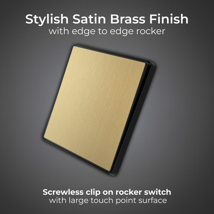 BG Evolve PCDSB12EB 20A 16AX 2 Way Single Light Switch, Edge to Edge Rocker - Satin Brass (Black) - westbasedirect.com