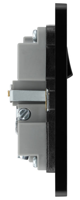BG Evolve PCDSB21UAC18B 13A Single Switched Power Socket + USB A+C (18W) - Satin Brass (Black) - westbasedirect.com