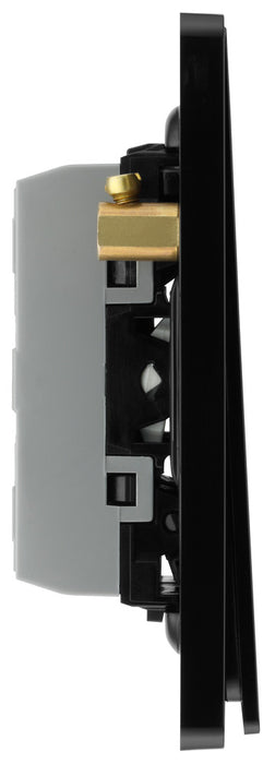 BG Evolve PCDSB43EB 20A 16AX 2 Way Triple Light Switch, Edge to Edge Rocker - Satin Brass (Black) - westbasedirect.com
