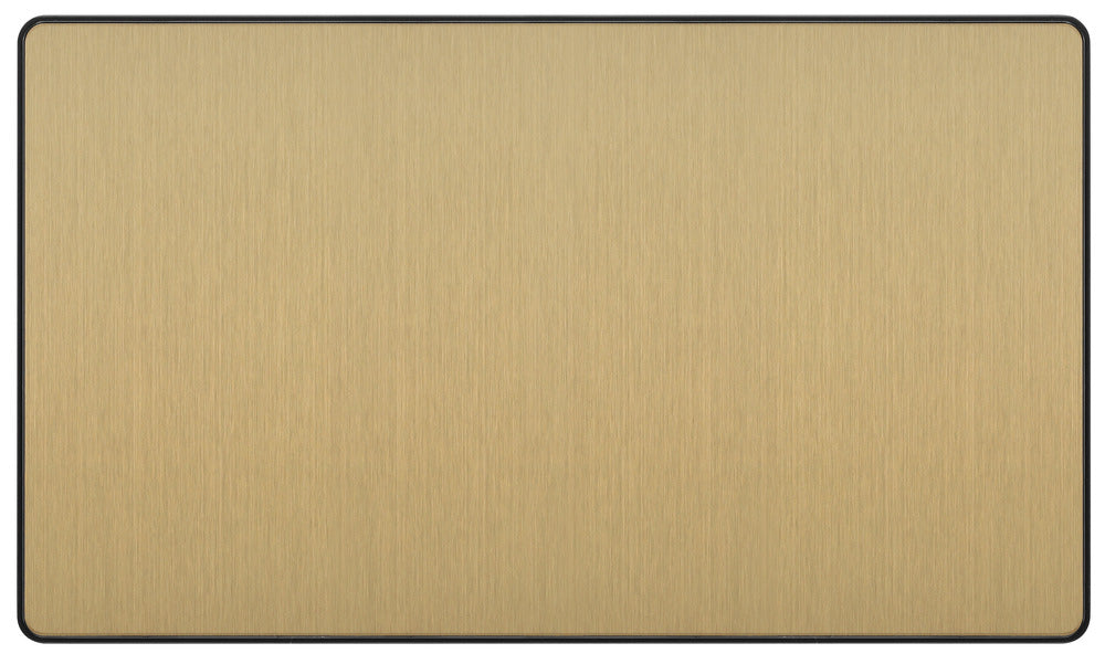 BG Evolve PCDSB95B Double Blank Plate - Satin Brass (Black) - westbasedirect.com
