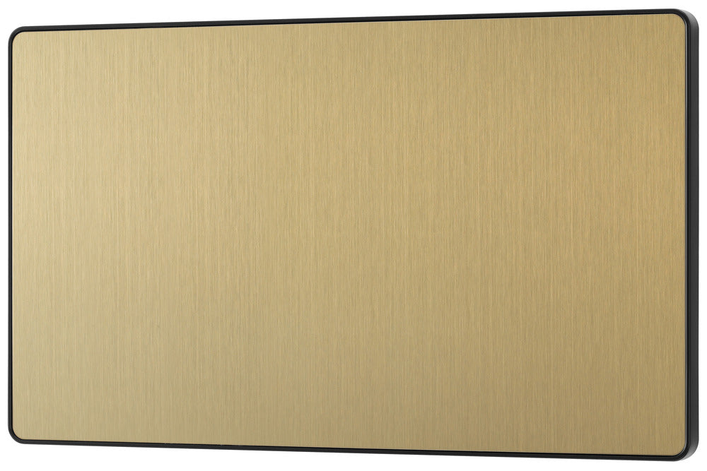 BG Evolve PCDSB95B Double Blank Plate - Satin Brass (Black) - westbasedirect.com
