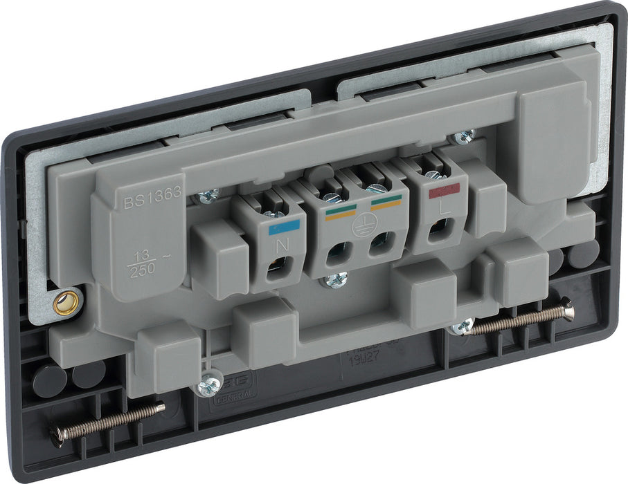 BG Part M PM22DPOB 13A DP Double Socket + Outboard Rockers - westbasedirect.com
