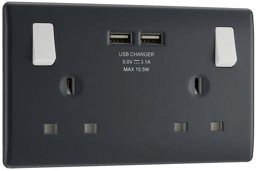 BG Part M PM22U3 13A Double Socket + 2x USB - westbasedirect.com