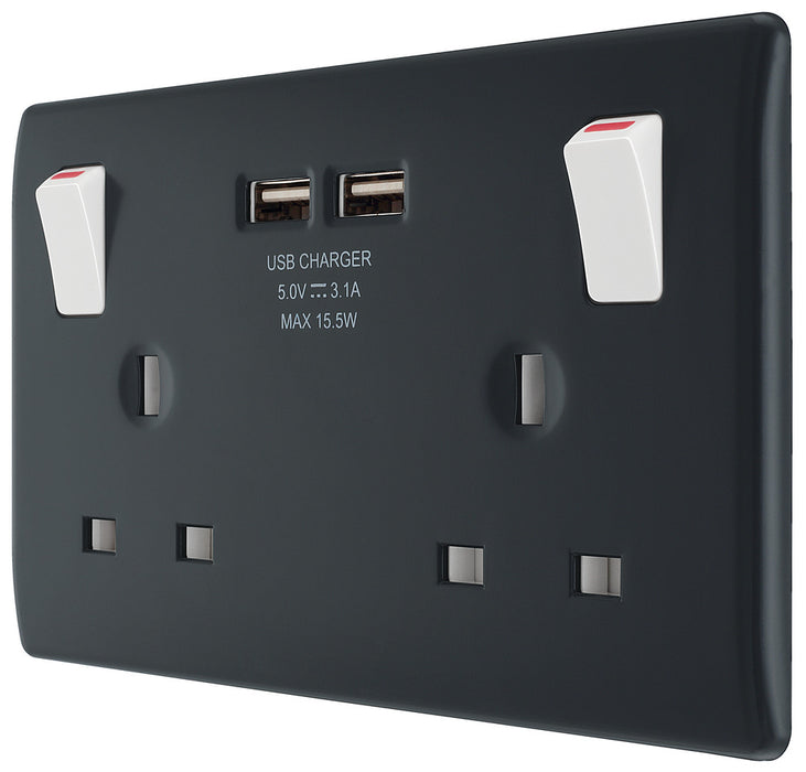 BG Part M PM22U3 13A Double Socket + 2x USB - westbasedirect.com