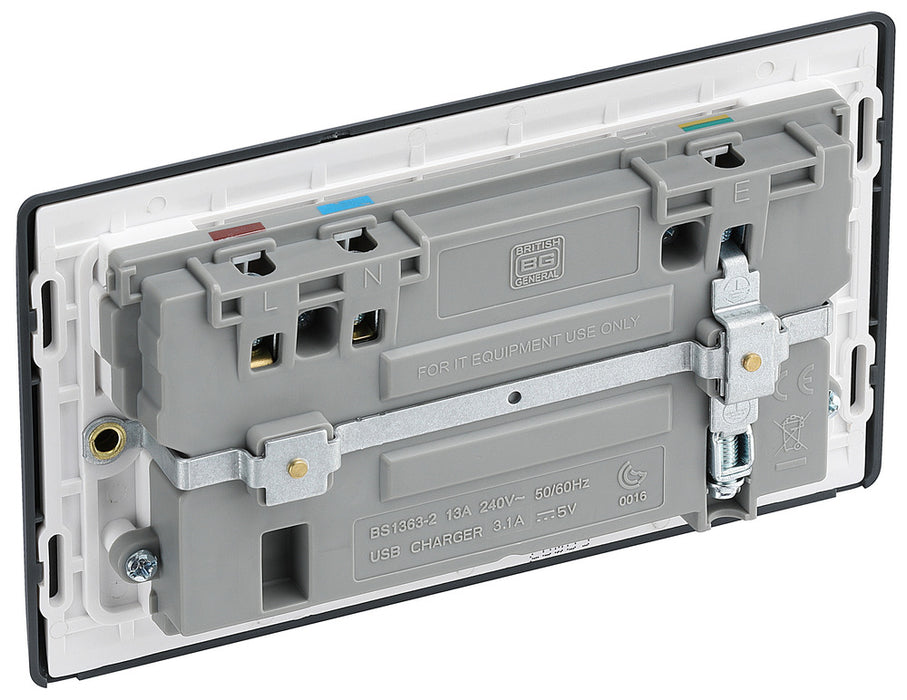 BG Part M PM22U3 13A Double Socket + 2x USB - westbasedirect.com