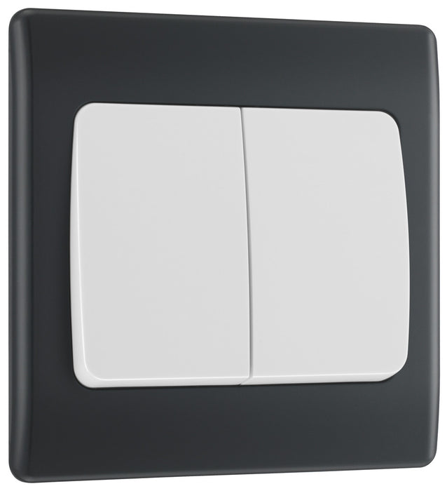 BG Part M PM42W Double Light Switch 10A Wide Rocker - westbasedirect.com