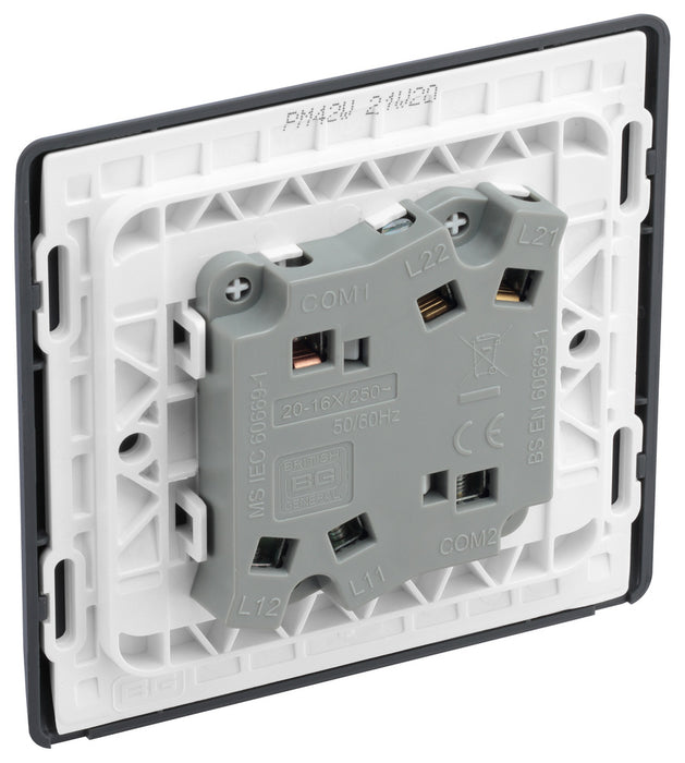 BG Part M PM42W Double Light Switch 10A Wide Rocker - westbasedirect.com