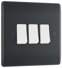 BG PM43 Part M 20A 16AX 2 Way Triple Light Switch