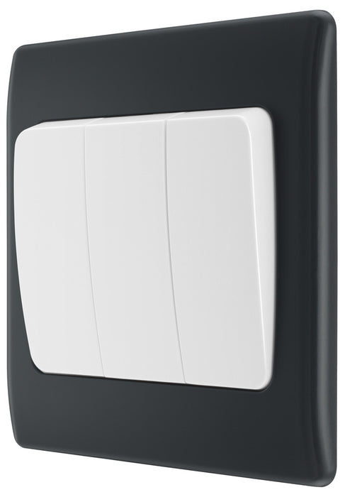 BG Part M PM43W Triple Light Switch 10A Wide Rocker - westbasedirect.com