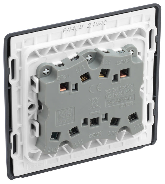 BG Part M PM43W Triple Light Switch 10A Wide Rocker - westbasedirect.com