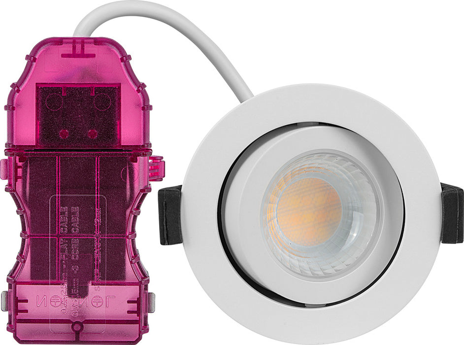 Luceco PTA6WD2W FType Elite 4W/6W 690Lm Power Change & CCT Change 3000K/4000K Dim2Warm IP20 White - Adjustable - westbasedirect.com