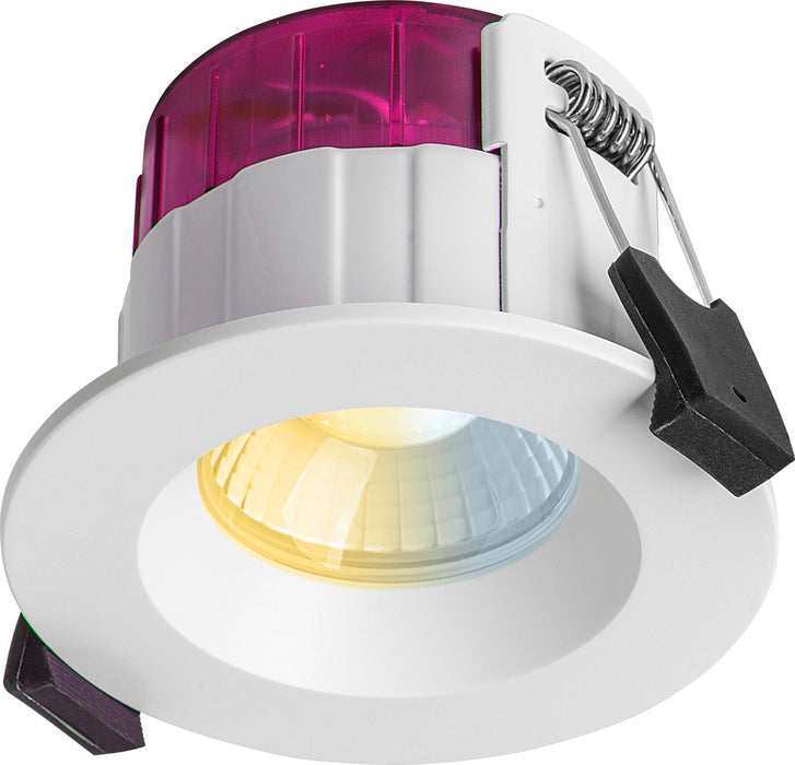 Luceco PTF6WCCT/10 FType Elite 4W/6W 750Lm Power Change & 4 Colour CCT 2700K/3000K/4000K/6000K Dimmable IP65 White - Flat (10 Pack) - westbasedirect.com